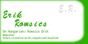 erik romsics business card